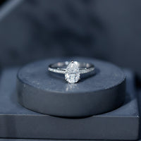 Solitaire Moissanite Pear Engagement Ring with Certificate