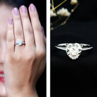 Certified Solitaire Moissanite Heart Engagement Ring For Women