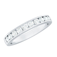 Channel Set Moissanite Half Eternity Band Ring