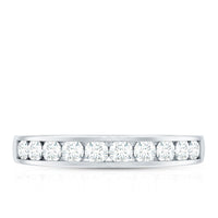 Channel Set Moissanite Half Eternity Band Ring