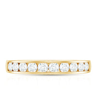 Channel Set Moissanite Half Eternity Band Ring