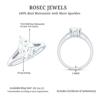 Pear Shaped Moissanite Split Shank Engagement Ring