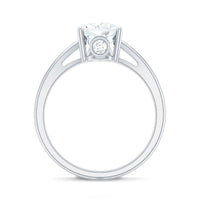 Pear Shaped Moissanite Split Shank Engagement Ring