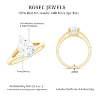 Pear Shaped Moissanite Split Shank Engagement Ring