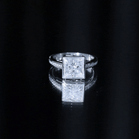 3 CT Moissanite Bezel Set Engagement Ring with Channel Set