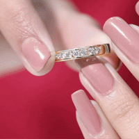 Diamond Seven Stone Band Ring in Channel Setting