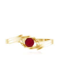 Natural red ruby promise ring with bypass shank from Rosec Jewels, featuring a vibrant red ruby gemstone in a elegant ring setting.
