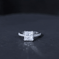 3 Carat Moissanite Princess Cut Engagement Ring With Double Prongs