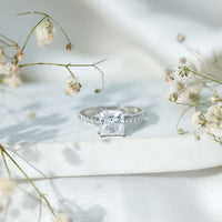 3 Carat Moissanite Princess Cut Engagement Ring With Double Prongs
