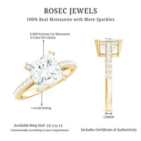 3 Carat Moissanite Princess Cut Engagement Ring With Double Prongs