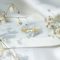 3 Carat Moissanite Princess Cut Engagement Ring With Double Prongs