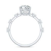 Pear Shaped Moissanite Engagement Ring with Spaced Accent