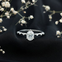 Brilliant Cut Moissanite Pear Shape Engagement Ring with Hidden Halo