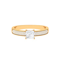 Princess Cut Cubic Zirconia Engagement Ring with Side Stones