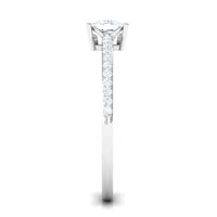 Rosec Jewels 3/4 CT princess cut zircon solitaire ring with side stones and a hidden surprise, elegant jewelry for special occasions