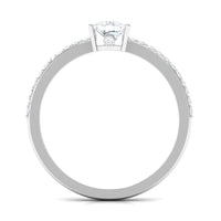 Rosec Jewels 3/4 CT princess cut zircon solitaire ring with side stones, featuring a sparkling central gemstone and detailed band design.