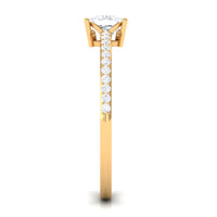 Rosec Jewels 3/4 CT princess cut zircon solitaire ring with side stones, showcasing a sparkling center stone and elegant band design.