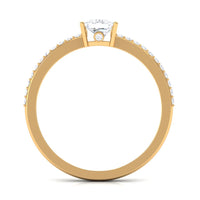 Rosec Jewels 3/4 CT princess cut zircon solitaire ring with side stones and a surprise feature, elegant jewelry for special occasions