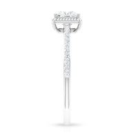 Rosec Jewels 3/4 CT princess cut zircon solitaire ring with side stones, showcasing a sparkling central gemstone and elegant band.
