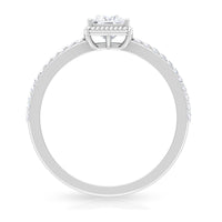 Rosec Jewels 3/4 CT princess cut zircon solitaire ring with side stones, featuring a sparkling central gemstone and elegant band design.
