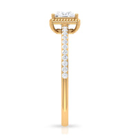 Rosec Jewels 3/4 CT princess cut zircon solitaire ring with side stones, showcasing a sparkling center stone and elegant band design.