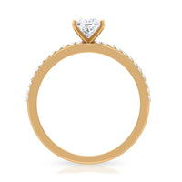 Rosec Jewels 3/4 CT princess cut cubic zirconia solitaire ring with side stones, showcasing sparkling center stone and elegant band.