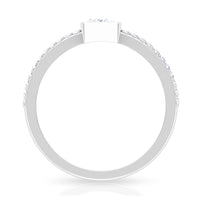Rosec Jewels 3/4 CT bezel set cubic zirconia solitaire ring with side stones, showcasing a sparkling elegant jewelry design.