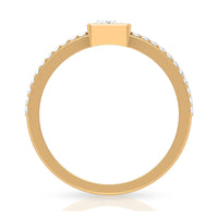 Rosec Jewels cubic zirconia solitaire ring with 3/4 ct bezel setting and side stones, showcasing elegant jewelry design.