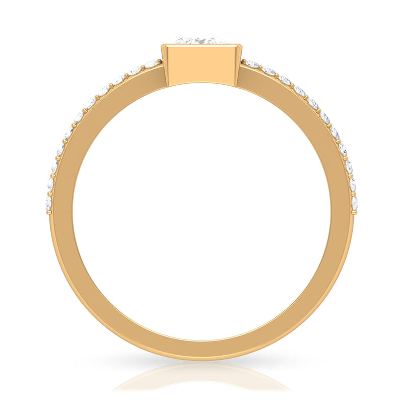 Rosec Jewels cubic zirconia solitaire ring with 3/4 ct bezel setting and side stones, showcasing elegant jewelry design.