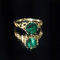 Lotus Basket Set Lab Grown Emerald Knot Engagement Ring