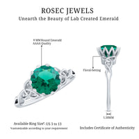 Lotus Basket Set Lab Grown Emerald Knot Engagement Ring