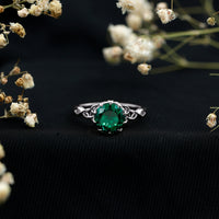 Lotus Basket Set Lab Grown Emerald Knot Engagement Ring