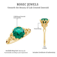 Lotus Basket Set Lab Grown Emerald Knot Engagement Ring
