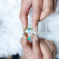 Solitaire Round Emerald Promise Ring with Celtic Band