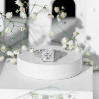 Princess Cut Moissanite Engagement Ring With Certificate