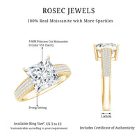 Princess Cut Moissanite Engagement Ring With Certificate