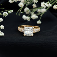 Princess Cut Moissanite Engagement Ring With Certificate