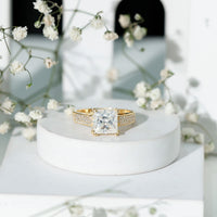 Princess Cut Moissanite Engagement Ring With Certificate