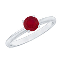 0.6 Carat July Birthstone Ruby Solitaire Ring in Peg Head Setting
