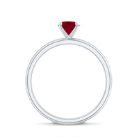0.6 Carat July Birthstone Ruby Solitaire Ring in Peg Head Setting