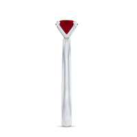 0.6 Carat July Birthstone Ruby Solitaire Ring in Peg Head Setting