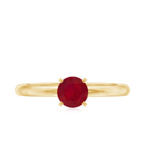 0.6 Carat July Birthstone Ruby Solitaire Ring in Peg Head Setting
