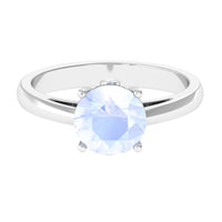 Round Cut 8 MM Moonstone Solitaire Engagement Ring