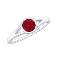 Natural 0.6 Carat Ruby Promise Ring with Split Shank