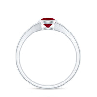 Natural 0.6 Carat Ruby Promise Ring with Split Shank