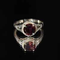 2.3 Carat Solitaire Garnet Engagement Ring with Split Shank