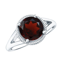 2.3 Carat Solitaire Garnet Engagement Ring with Split Shank