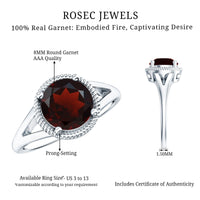 2.3 Carat Solitaire Garnet Engagement Ring with Split Shank
