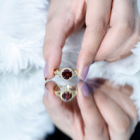 2.3 Carat Solitaire Garnet Engagement Ring with Split Shank