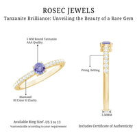 Natural Tanzanite Diamond Promise Ring for Engagement